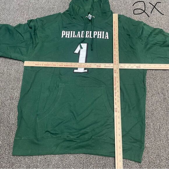 New Philadelphia Eagles Hurts Green Pullover Hoodie Sweatshirt Size 2X-5X - Picture 4 of 10